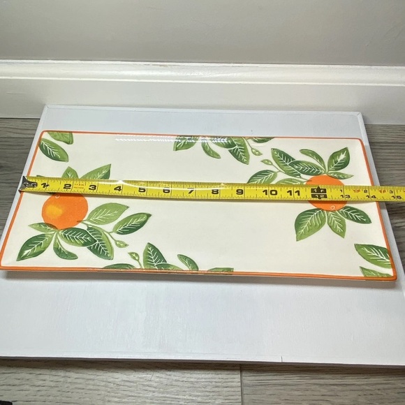 PapArt Seramik Ceramics Oranges Botanical Serving Platter Hand Painted Tray Dish - Picture 7 of 8